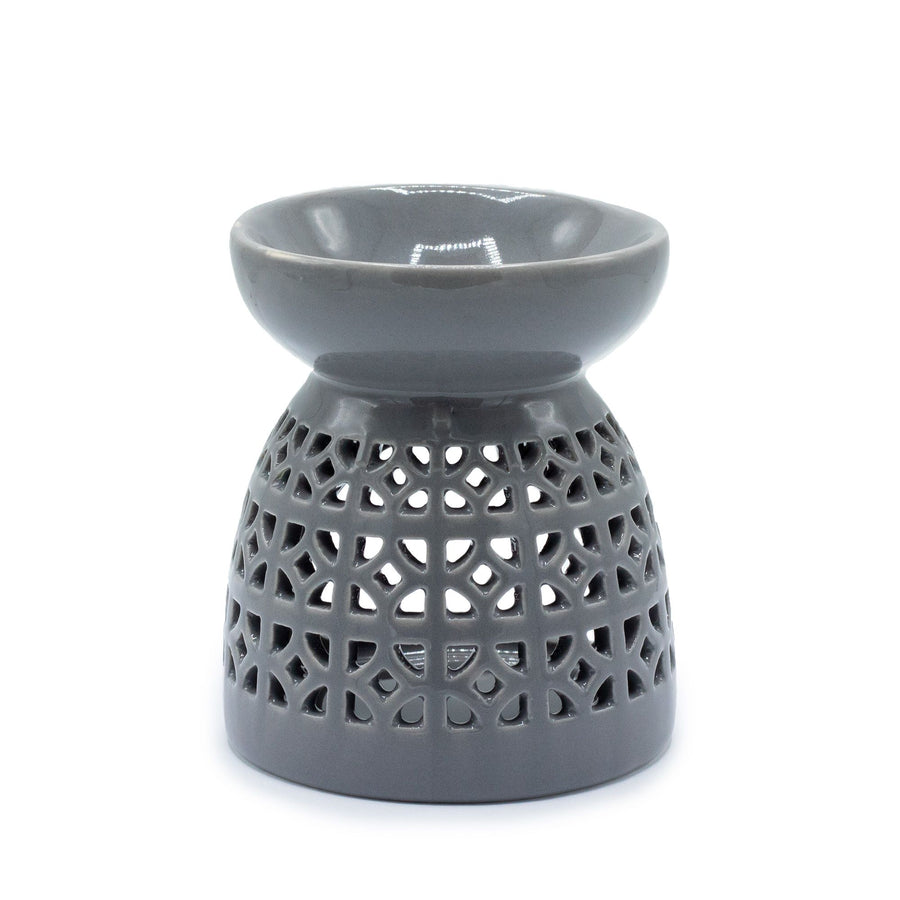 Brûle-parfum classique — Découpe marocaine — Gris