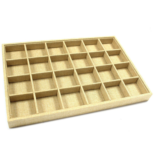 Plateau Présentoir en Rattan Naturel – 24 Compartiments