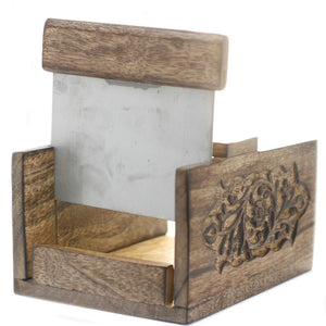 Coupe-Savon en Bois de Manguier Sculpté
