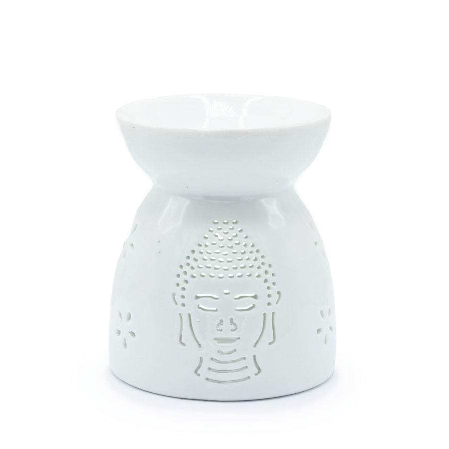 Brûle-parfum Bouddha ajouré — Blanc