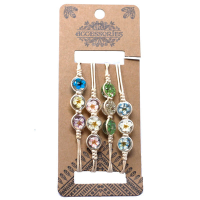 Bracelet Fleurs Séchées – Trois Fleurs