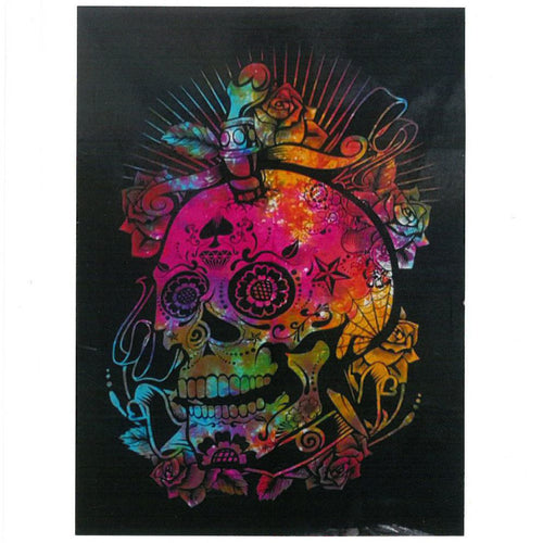 Tenture Murale en Coton Crâne Mexicain – 78 x 112 cm