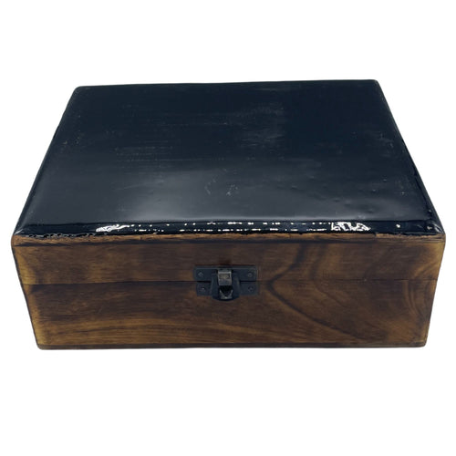 Grande Boîte en Bois Émaillé 20x15x7,5 cm – Noir