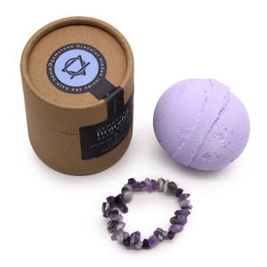 Bombe de Bain Bracelet en Pierres Naturelles – Améthyste