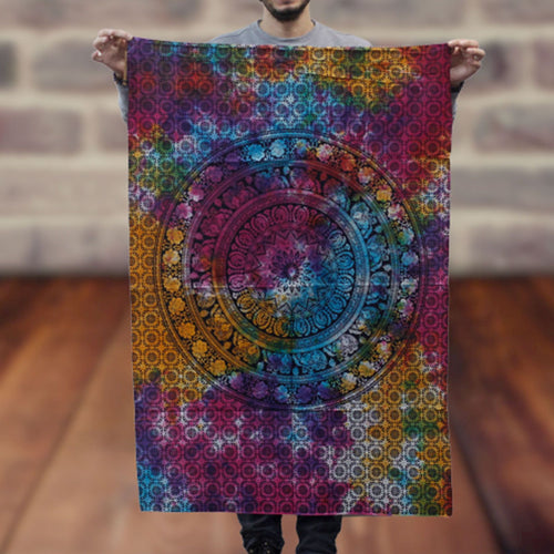 Tenture Murale en Coton Mandala Éléphant – 78 x 112 cm