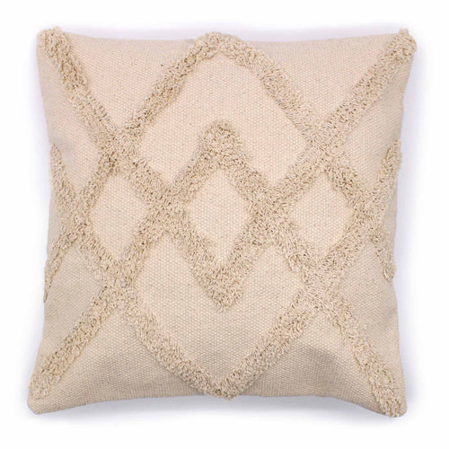 Housse de Coussin en Coton Losanges Luxe Crème – 45 x 45 cm