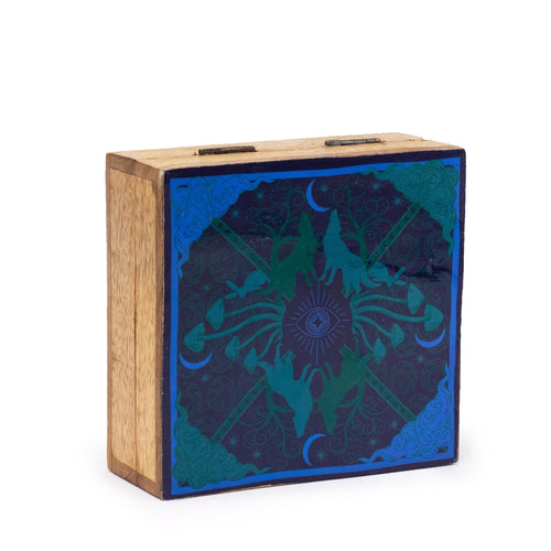 Boîte Carrée Décorative en Bois Émaillé – Hop Hare 13,5 cm