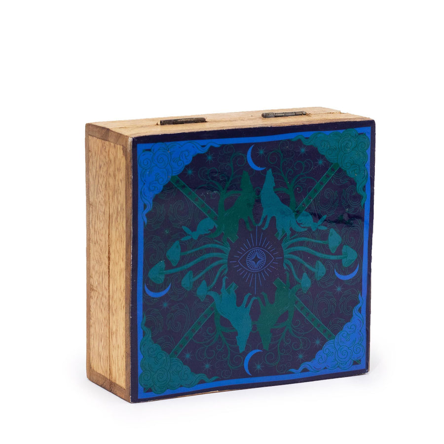 Boîte Carrée Décorative en Bois Émaillé – Hop Hare 13,5 cm