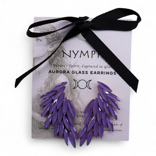 Boucles d'Oreilles Verre Vintage Lavande – Ailes d'Ange
