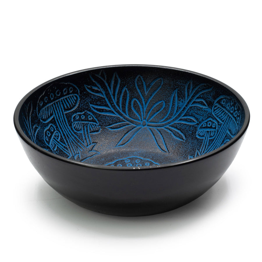 Bol Chantant Tibétain en Aluminium – Champignon Magique Bleu (20 cm)
