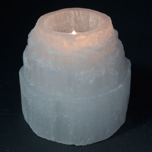 Bougeoir en Sélénite – Sommet de Montagne 8 cm