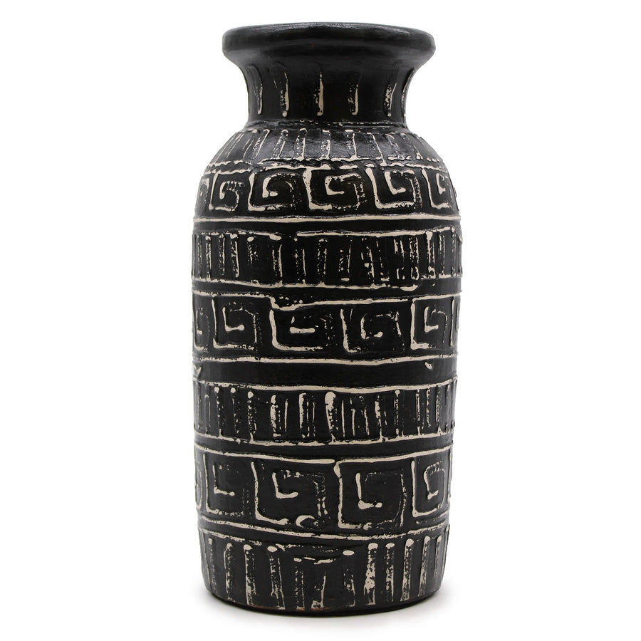 Vase en Céramique de Lombok – Forme Grecque Droite Chocolat