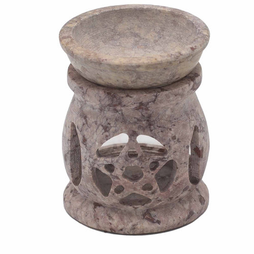 Petit Brûle-Parfum en Stéatite 8 cm – Triple Lune Pentagone