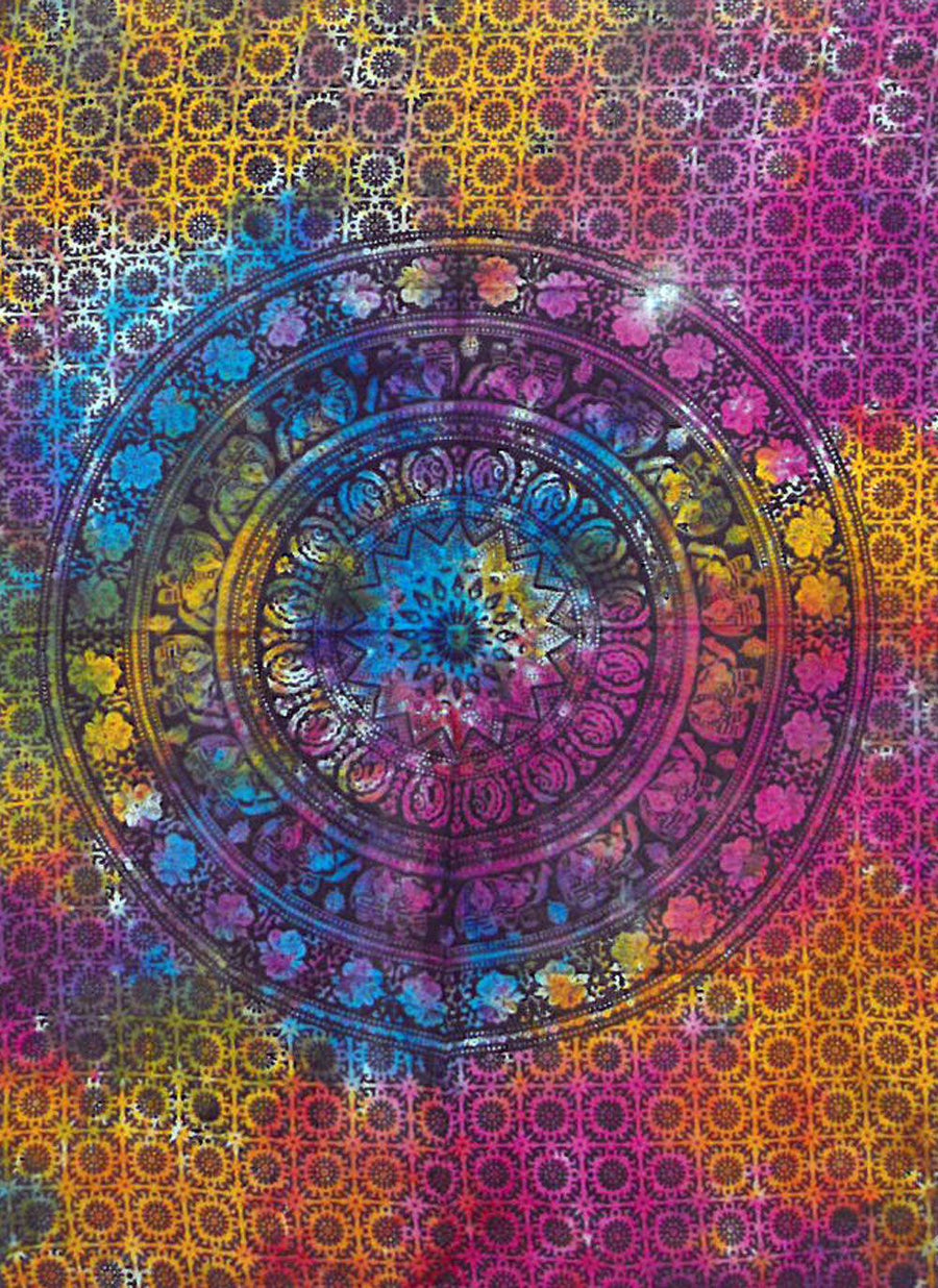Tenture Murale en Coton Mandala Éléphant – 78 x 112 cm