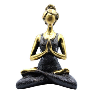 Statuette Yoga en Résine 24 cm – Bronze & Noir