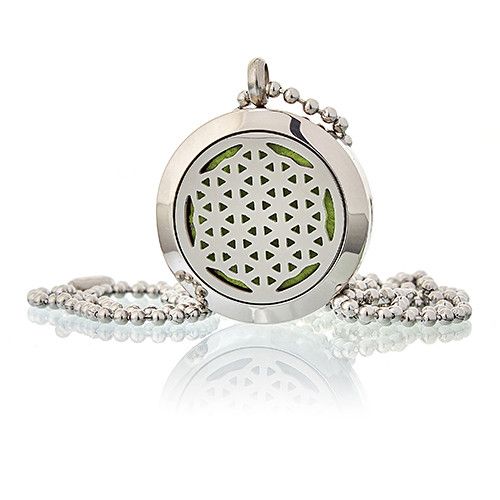 Collier Diffuseur d'Huiles Essentielles – Fleur de Vie 25 mm