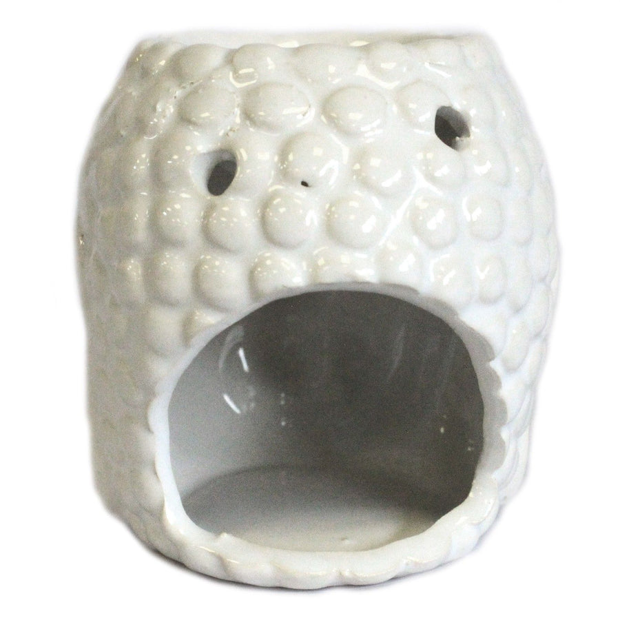 Brûle-Parfum Bouddha en Céramique – Blanc