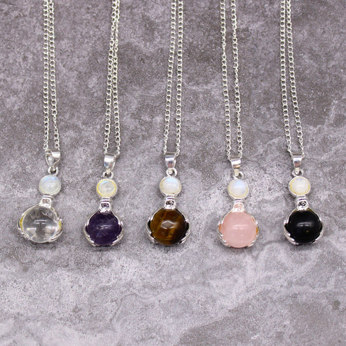 Pendentif Mains de Guérison en Pierre – Œil de Tigre