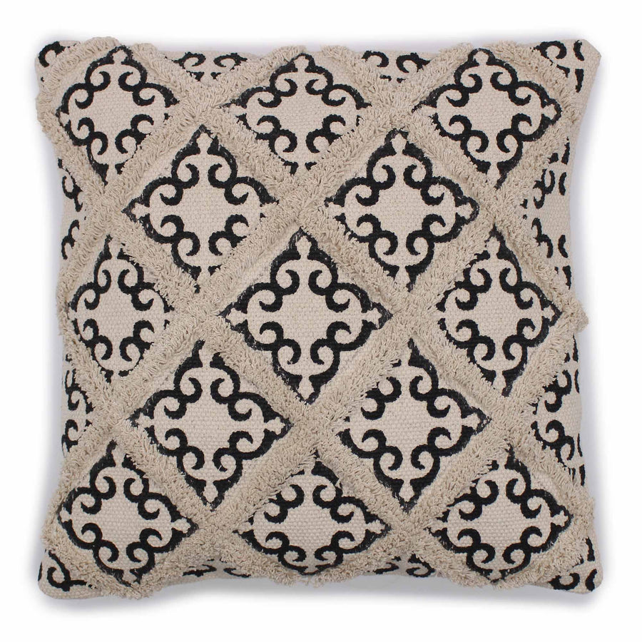 Housse de Coussin en Coton Losanges & Imprimé Luxe – 45 x 45 cm