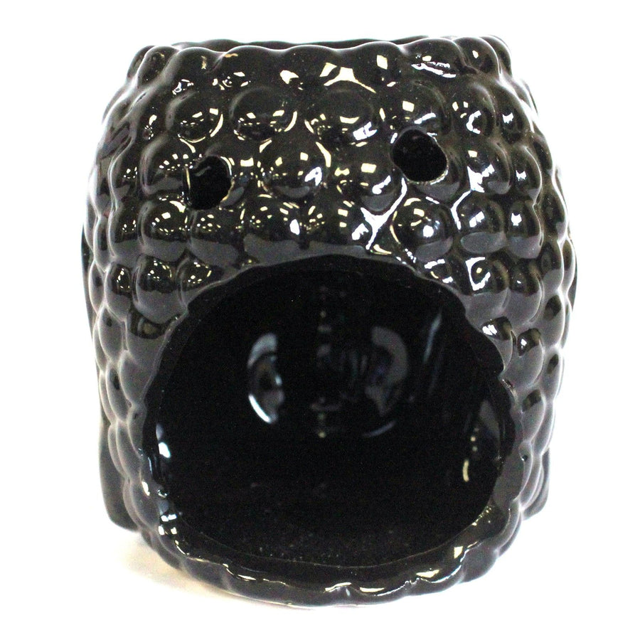 Brûle-Parfum Bouddha en Céramique – Noir