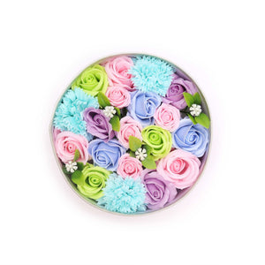 Boîte Ronde Fleurs de Savon – Naissance Bleu