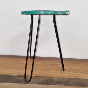 Support à Plante Poisson en Bois d'Albasia – Turquoise