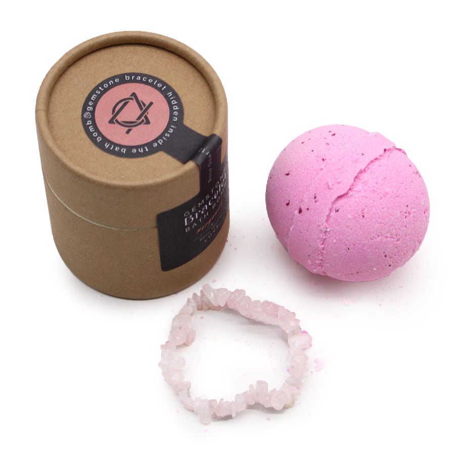 Bombe de Bain Bracelet en Pierres Naturelles – Quartz Rose