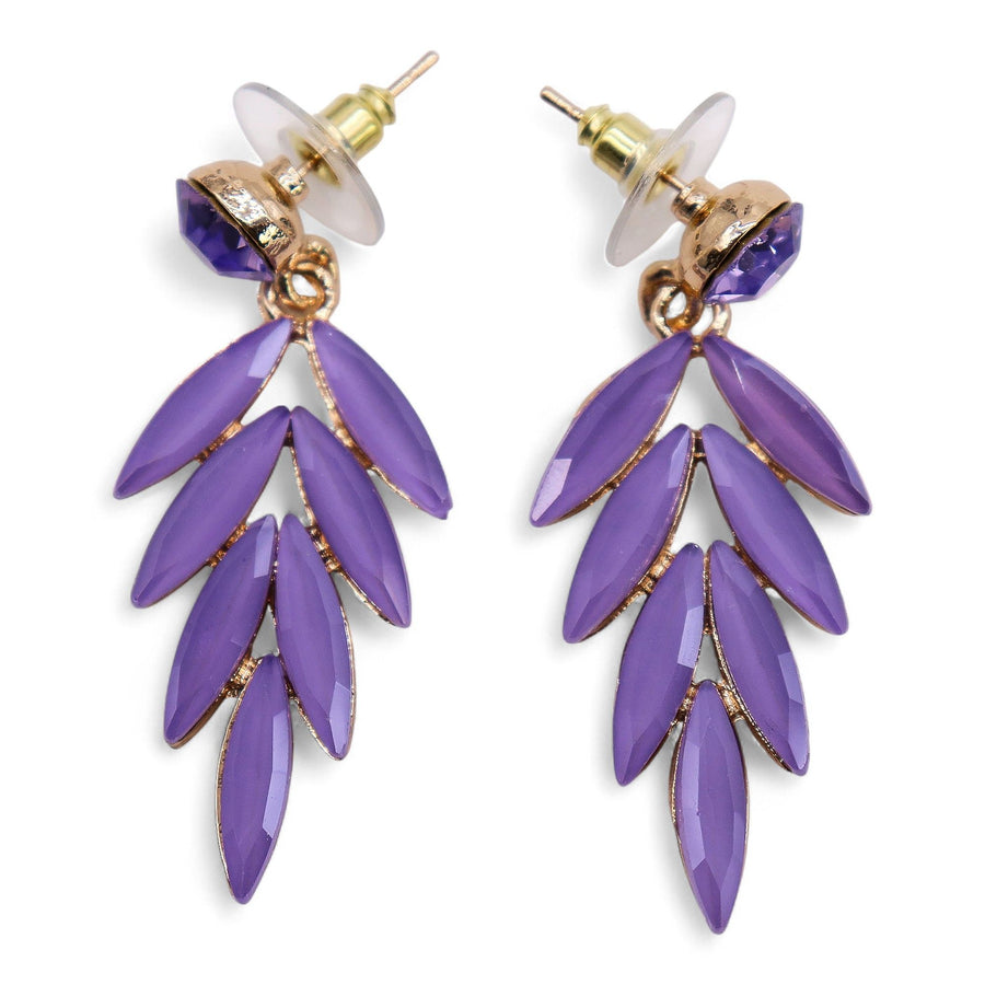 Boucles d'Oreilles Verre Vintage Lavande – Fées
