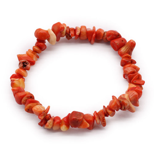 Bracelet en Pierres Naturelles Jaspe Orange – Élastique Ajustable