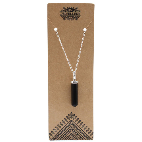 Pendentif Pointe de Pierre Classique – Agate Noire