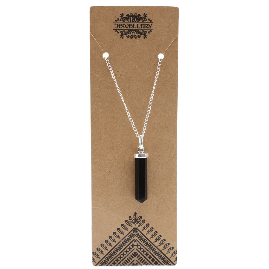 Pendentif Pointe de Pierre Classique – Agate Noire