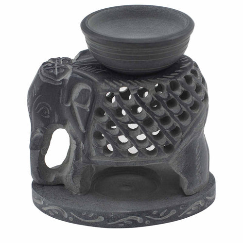 Brûle-Parfum en Stéatite 10,5 cm – Éléphant Debout