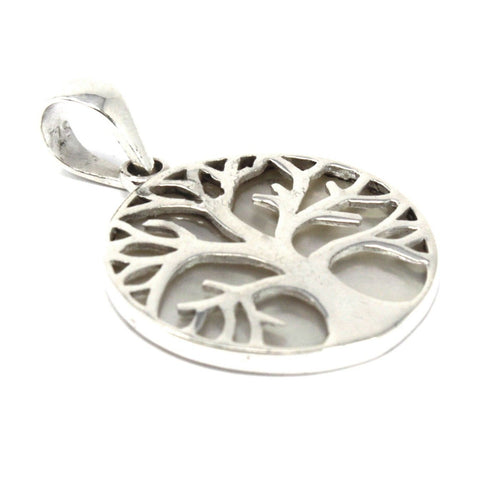 Pendentif Arbre de Vie Argent 925 22 mm – Nacre Blanche
