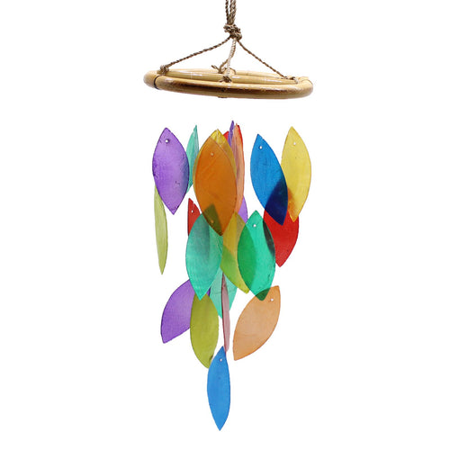 Carillon à Vent Feuille & Bambou Arc-en-Ciel
