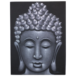 Tableau Bouddha Finition Sable Gris
