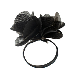 Bague Diffuseur de Parfum Fleur en Mousseline – Noir