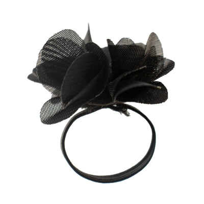 Bague Diffuseur de Parfum Fleur en Mousseline – Noir