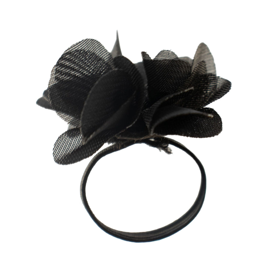 Bague Diffuseur de Parfum Fleur en Mousseline – Noir