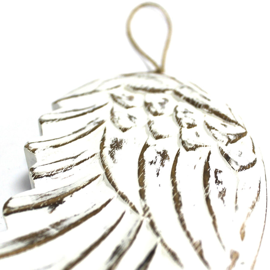 Aile d'Ange en Bois Sculpté 30 cm – Décoration Murale Zen
