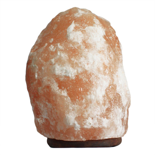Grande Lampe de Sel de l'Himalaya sur Socle en Bois – 24 à 25 kg