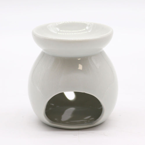 Brûle-Parfum en Céramique Blanche – Motif Arbre Ajouré, Petit Modèle