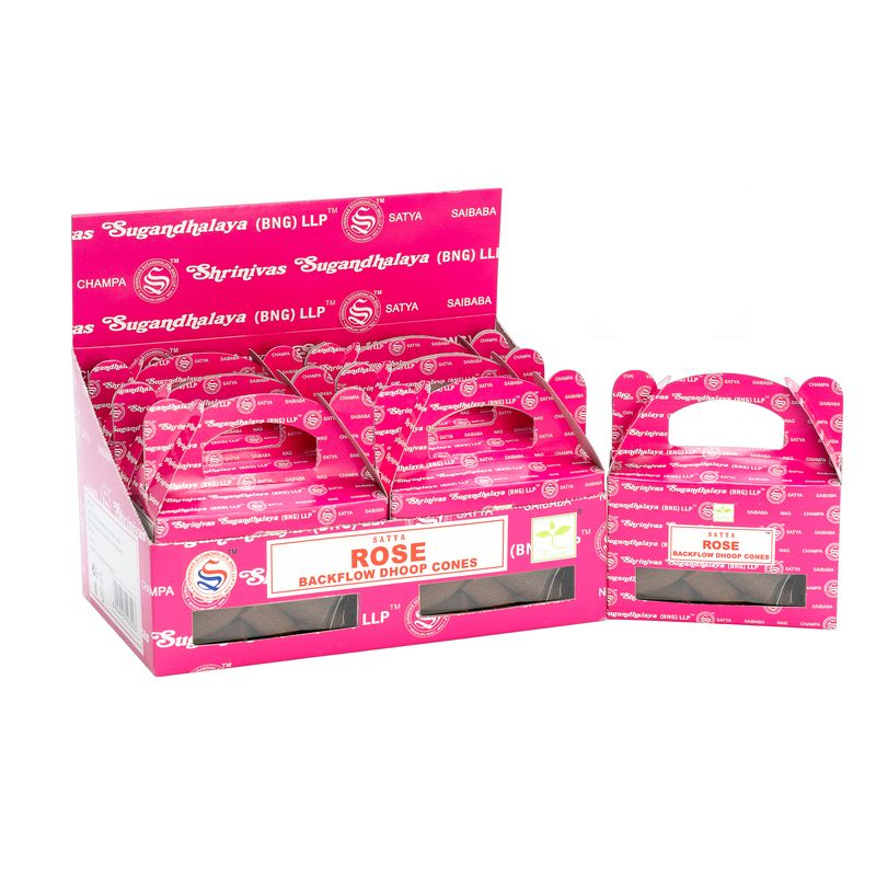 Boîte de Cônes d'Encens à Reflux Satya Rose