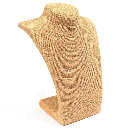 Présentoir en Rattan Naturel pour Colliers – Taille Moyenne Café