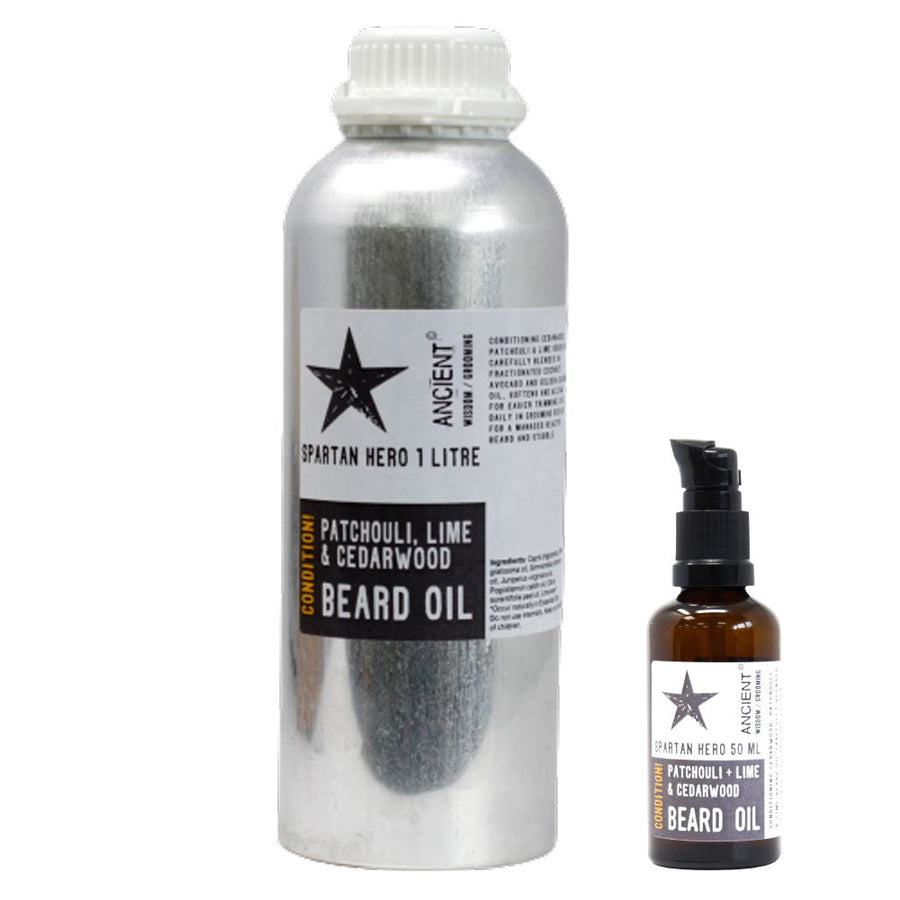 Huile à Barbe 1 Litre – Héros Spartiate (Nourrissante)