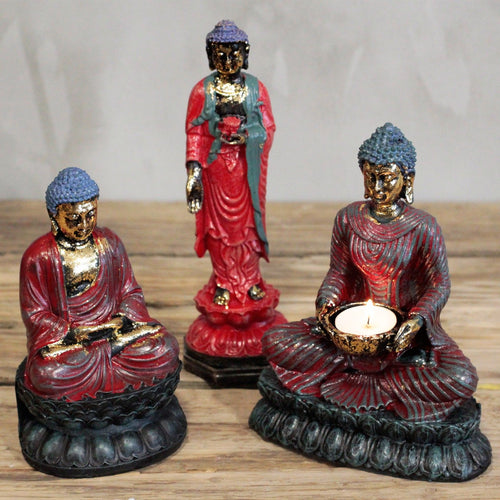 Bougeoir Bouddha Dévot Effet Ancien