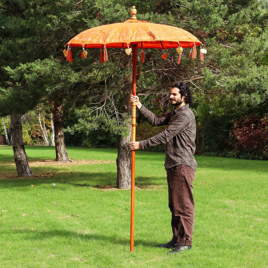 Parasol Décoratif Bali Coton Orange – 1,5 m