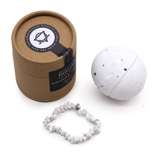Bombe de Bain Bracelet en Pierres Naturelles – Jaspe Blanc