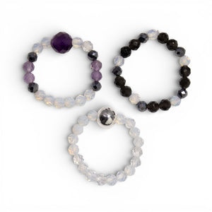 Set de Bagues en Pierres Gemmes – Pleine Lune