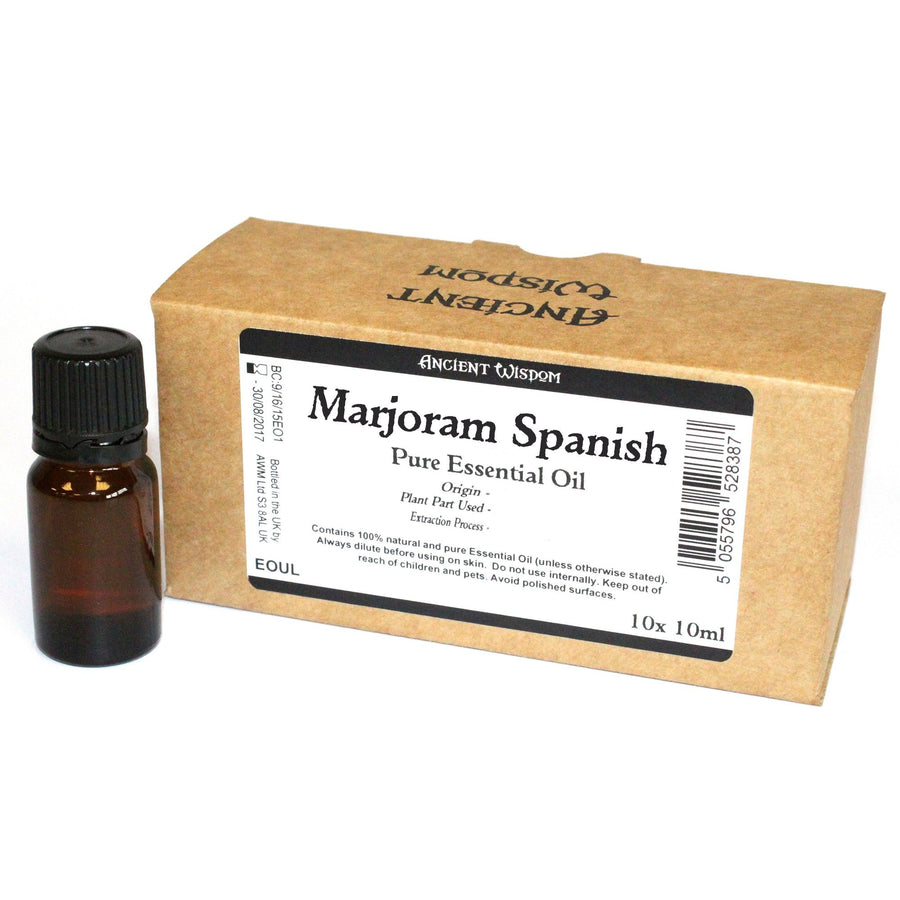 Huile Essentielle de Marjolaine d'Espagne 10 ml – Lot de 10 Flacons Non Étiquetés