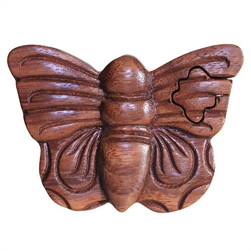 Boîte à Secrets Sculptée Bali – Papillon